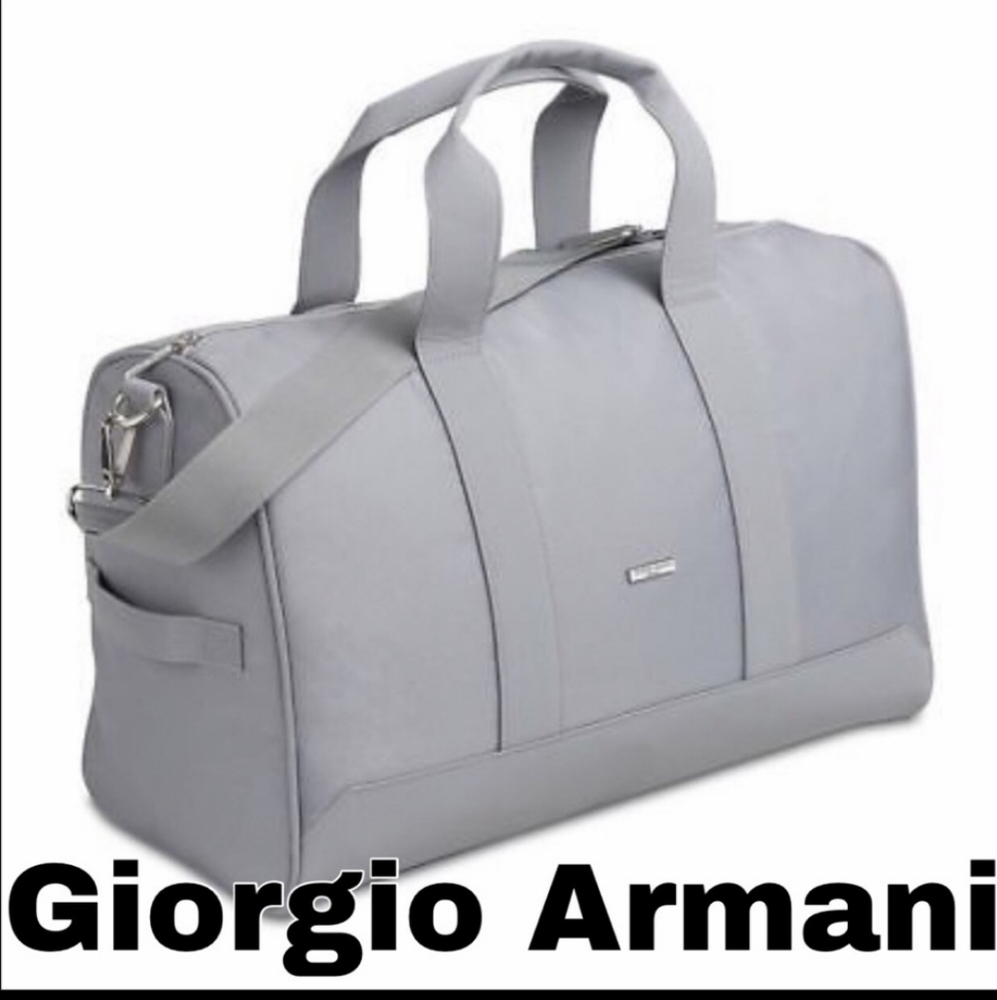Giorgio Armani gray duffle bag like new
